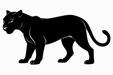 Panther vector silhouette, leopard silhouette panther, puma, vector illustration