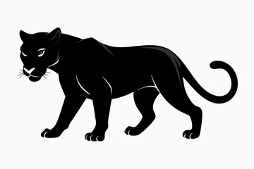 Panther vector silhouette, leopard silhouette panther, puma, vector illustration