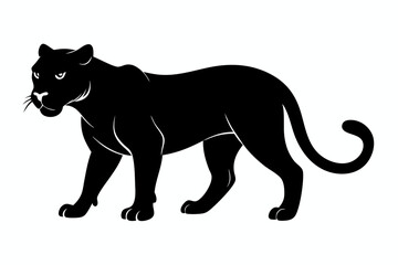 Obraz premium Panther vector silhouette, leopard silhouette panther, puma, vector illustration
