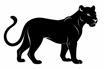 Panther vector silhouette, leopard silhouette panther, puma, vector illustration