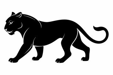 Panther vector silhouette, leopard silhouette panther, puma, vector illustration