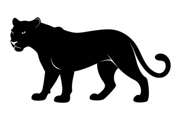 Panther vector silhouette, leopard silhouette panther, puma, vector illustration