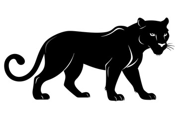 Panther vector silhouette, leopard silhouette panther, puma, vector illustration