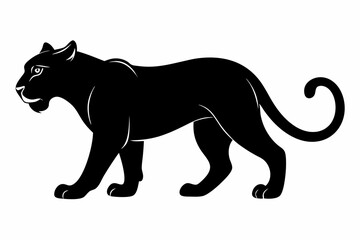 Panther vector silhouette, leopard silhouette panther, puma, vector illustration