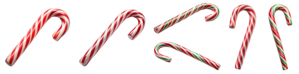 Fototapeten Christmas candy cane striped isolated on transparent background PNG file © PNG transparent
