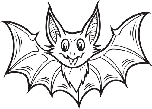 recommend clip art: bat line art vector