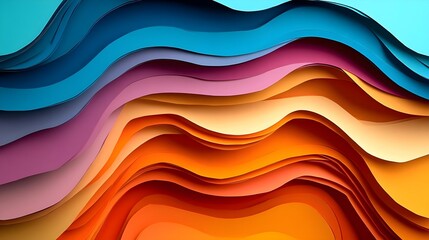 Fototapeta premium Abstract Colorful Waves Paper Background Texture