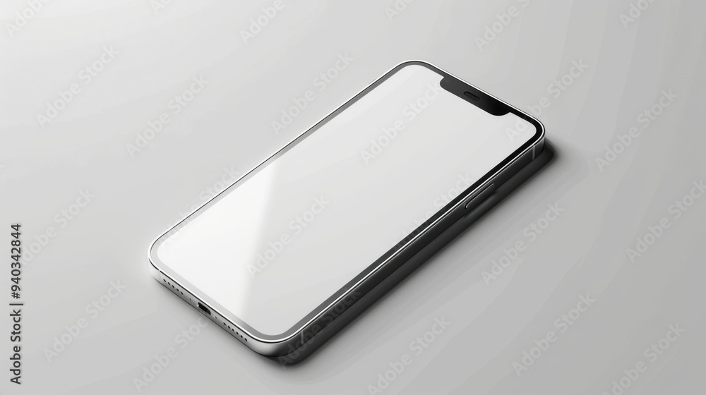 Poster isometric smartphone set collection displaying different angles including left, right, front, and to