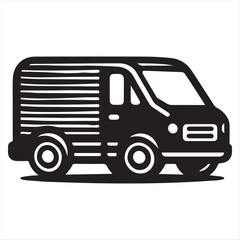 Fast free delivery truck icon silhouette vector style with white background