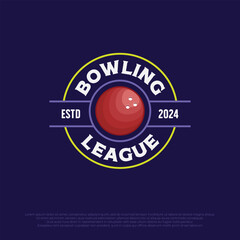 Fototapeta premium bowling league logo icon template minimalist emblem. flat illustration vector design for bowling event