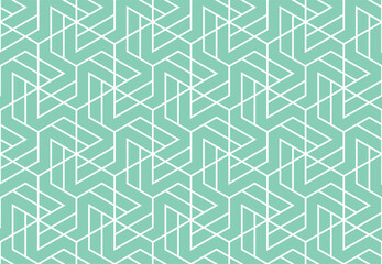 The geometric pattern with lines. Seamless vector background. White and green texture. Graphic modern pattern. Simple lattice graphic design