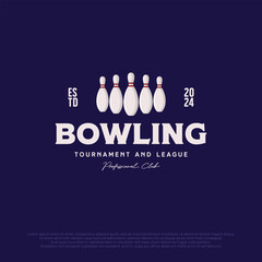 simple bowling pin logo template. minimalist vector illustration design for bowling club