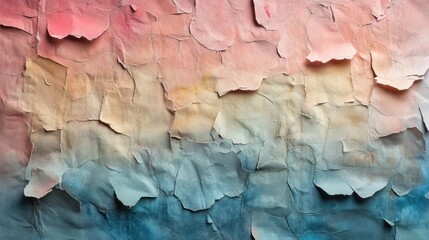 Naklejka premium A vibrant and colorful abstract artwork composed of torn paper,