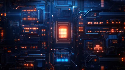 Fototapeta premium A high-tech background featuring futuristic space robotics and advanced technology.