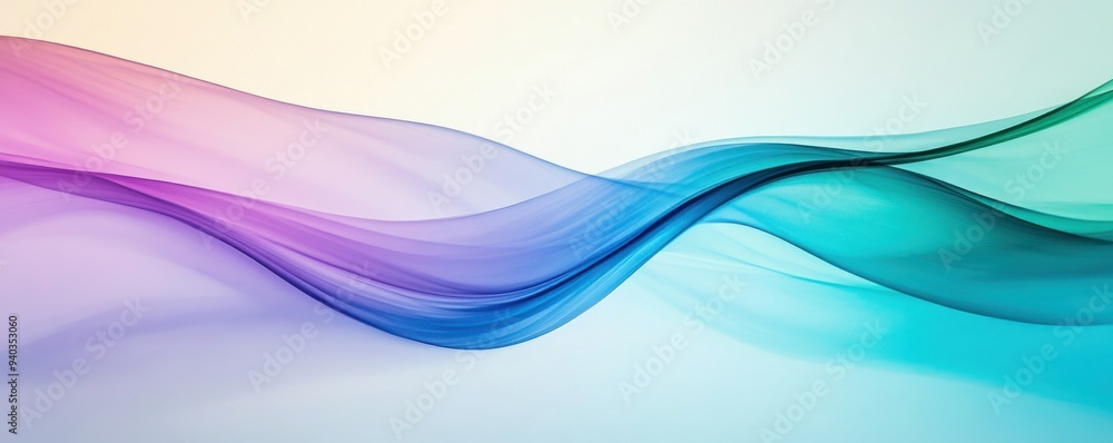 Poster a smooth wave of vibrant colors flowing harmoniously, creating a calming and modern abstract backgro