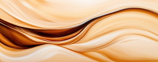 Obraz premium A smooth, flowing abstract background featuring warm beige and brown tones, ideal for creative and elegant designs.