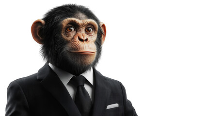 Chimpanzee in Suit and Tie   Business Concept