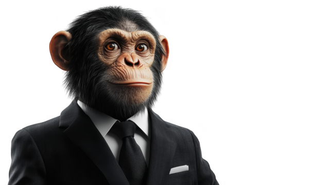Chimpanzee in Suit and Tie   Business Concept