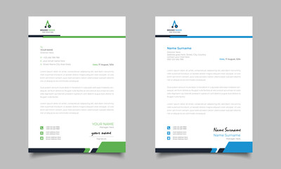Green And Blue Modern Business Letterhead Simple Clean Template Design