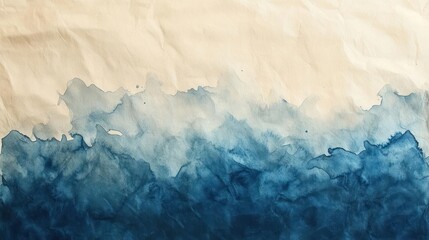 Naklejka premium depicts a watercolor seascape painting on paper,
