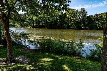Quarton Lake Park and the Rouge River on a Summer day