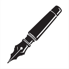 Naklejka premium Pen simple icon set. Pen symbol collection. Vector illustration silhouette on a white background