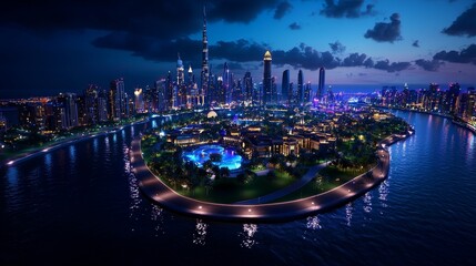 A 3D UAE national day celebration with soft lighting on the right, symbolizing the unity and pride of the UAE.