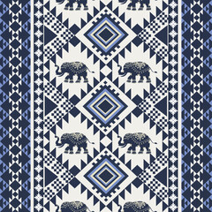Obraz premium ,Elephant seamless tribal pattern des for decorative,wallpaper,background and other design.