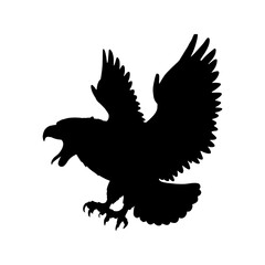 Vector Bald eagle screamed landing swoop