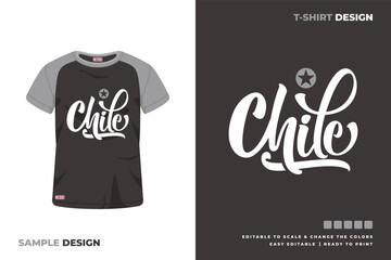 chile lettering t shirt design
