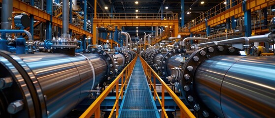 Fototapeta premium Advanced Renewable Energy Plant Showing High-Tech Infrastructure and Innovation
