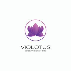 Vector Logo Illustration Lotus Gradient Colorful Style