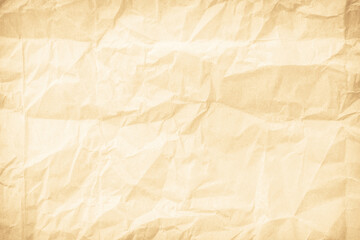 Old paper vintage texture surface for background. Recycle pale brown paper crumpled texture, Cream color recycled kraft paper texture blank with copy space for text.