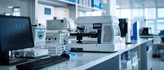 Cutting-Edge Bioengineering Lab: Detailed Genetic Sequencing Equipment in