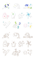 set of hand drawn icons for your school design