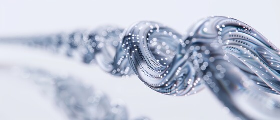 Cutting-Edge Fiber Optic Communication Technology in Crystal Clear on White Background with Copy Space.