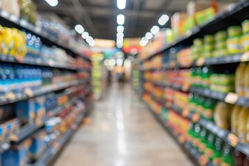 Abstract blur supermarket and shopping mall interior for background