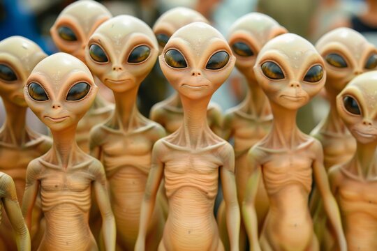 Intriguing portrait of extraterrestrial humanoids  a glimpse into alien life forms
