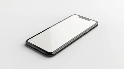 Modern smartphone mockup isolated on white background, 3d rendering of sleek mobile device design with blank screen, ideal for app development, user interface presentation, digital product display, an