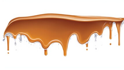 melted chocolate dripping on white background