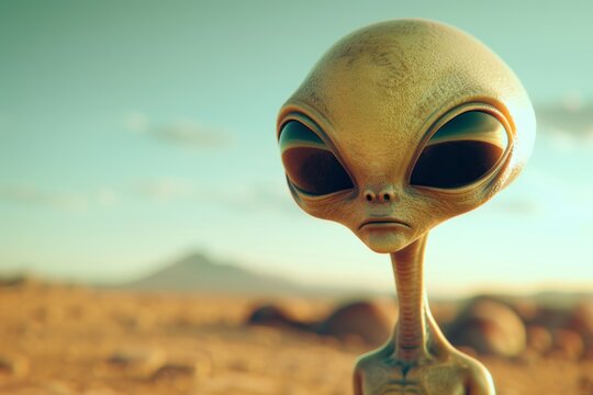 Portrait of extraterrestrial humanoids  captivating alien beings from beyond our world