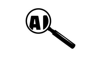 AI search, black isolated silhouette