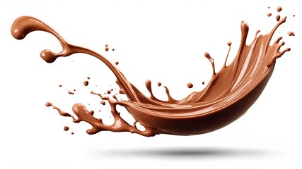 chocolate splash isolated on white background
