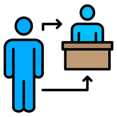 Job Shadowing Icon For Design Elements