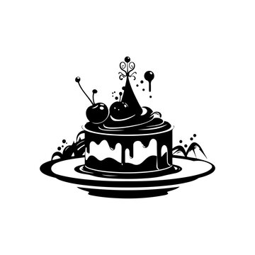 recommend clip art: vector silhouette of a Dessert