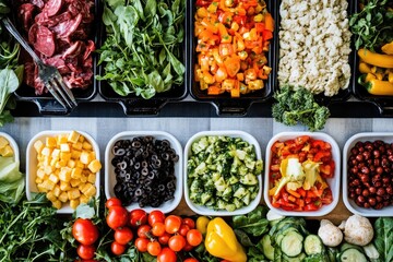 Assorted Fresh Vegetables in Bowls on a Tabletop