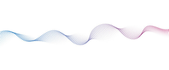 Flowing Dot Wave halftone gradient pattern on transparent background