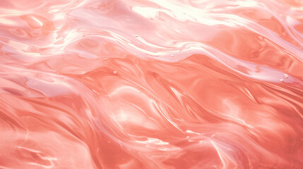 Closeup of pink transparent clear calm water