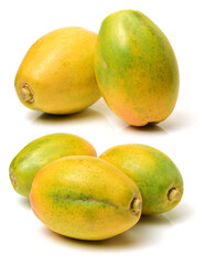 Papaya fruit isolated on a white background