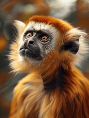 Fototapeta premium Portrait of a Tropical Langur, Close Up in Natural Surroundings